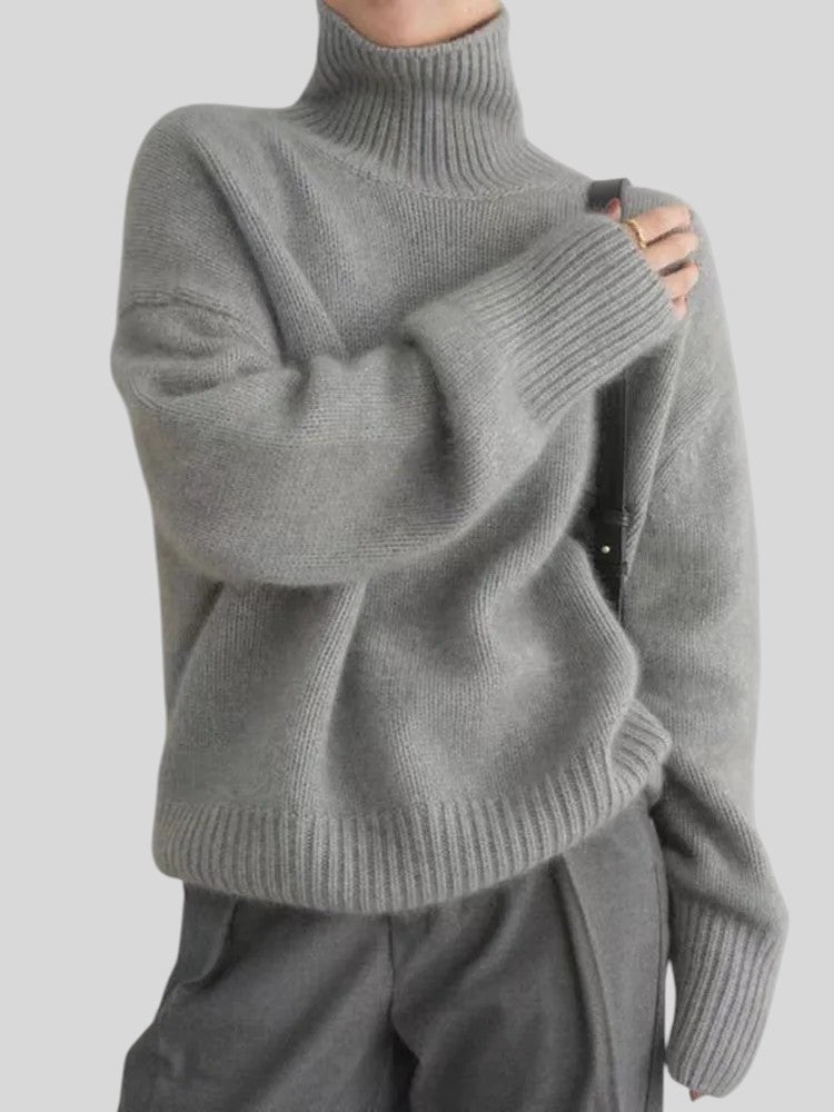 YORDANKA™ - Кашмирен пуловер с висока яка